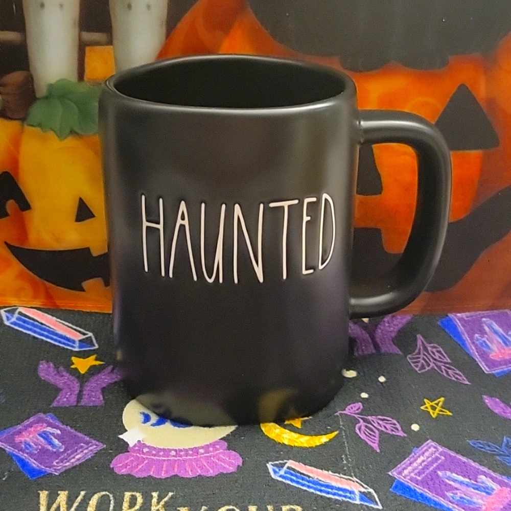 Rae Dunn‎ Artisan Collection Black Ceramic Farmhouse Haunted Halloween Mug
